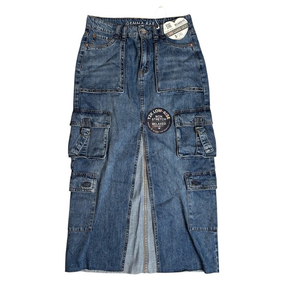NWT Gemma Rae Blue Jean Skirt with Pockets Size 3 / 26 - Picture 2 of 9